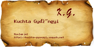 Kuchta Gyöngyi névjegykártya