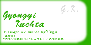 gyongyi kuchta business card